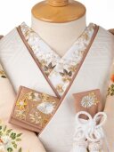 新婦 刺繍襟 小花(白地 金)