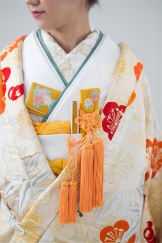 新婦 重ね衿 苔色 ｺｹ