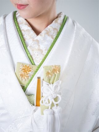 新婦 重ね衿 抹茶
