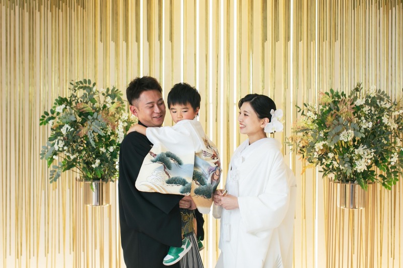 和装でファミリーフォト