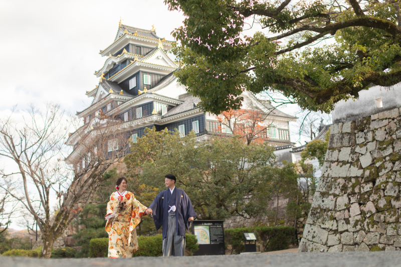 不等辺五角形の天守台に築かれた天守