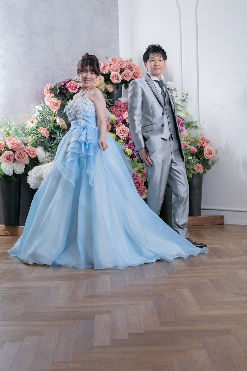 オーバーカラードレス（ブルー）