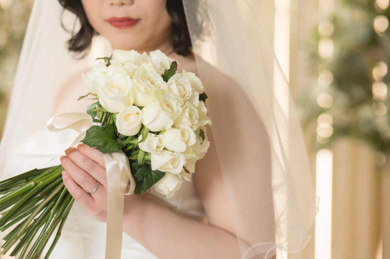 生花ブーケがかわいい撮影