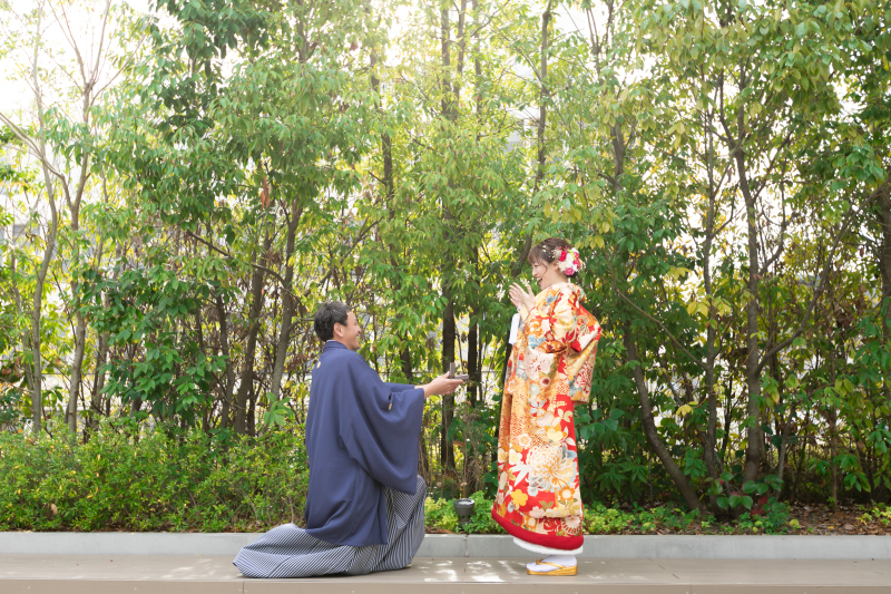 和装前撮りは小さな結婚式岡山店で！（チャペル＆屋上ロケーション）