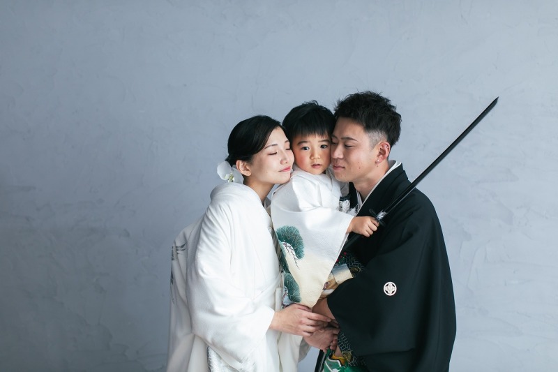 スタジオでのファミリーフォト