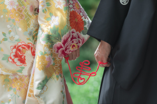 チャペル＆屋上撮影　黒紋服&times;色打掛