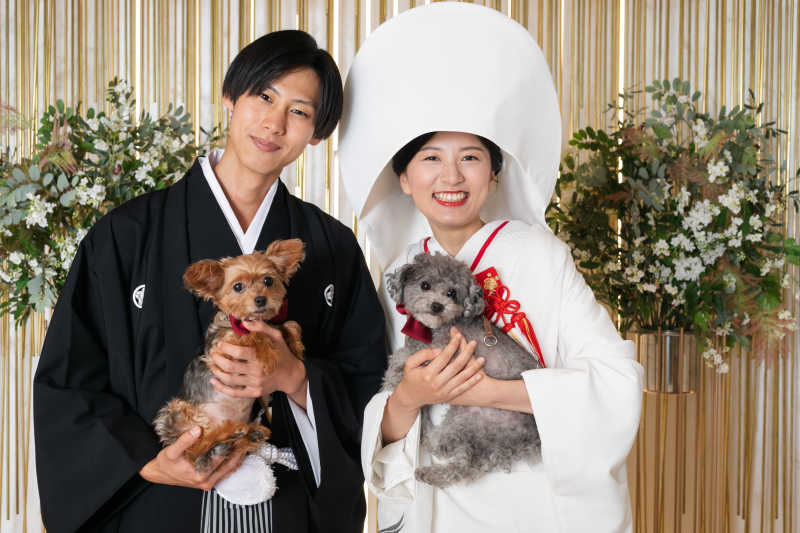 和装1点　ペットと一緒に撮影