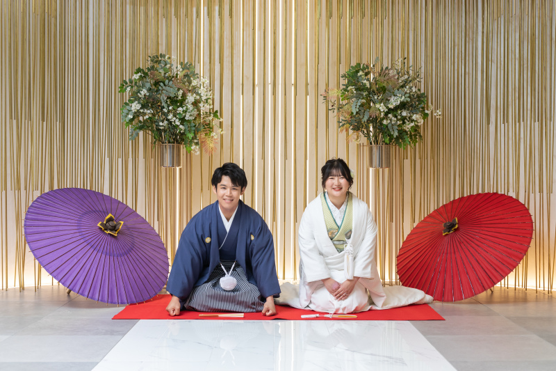 和傘をつかって...