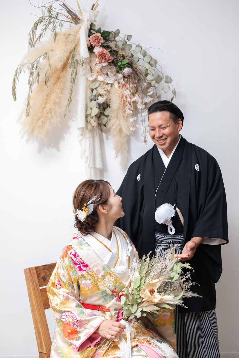 ドライフラワーのブースにて