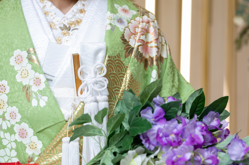 【和装洋装】和装はブーケ、洋装はロングベールを活かして...