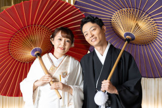 和装時番傘使用