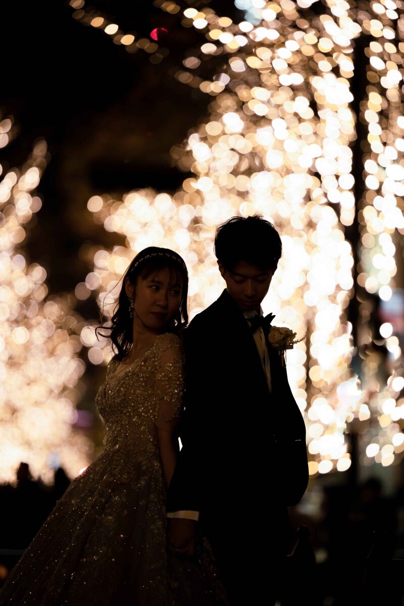 キラキラ輝くイルミネーションを背景に☆