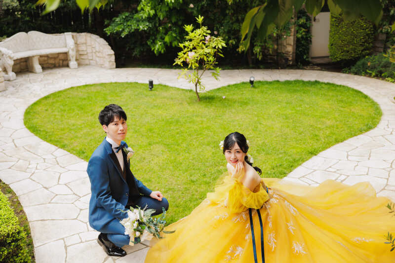 ハート型の芝生でのお写真はマスト♡