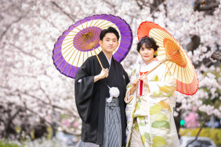 桜×和装×多摩川/カラードレス×スタジオ