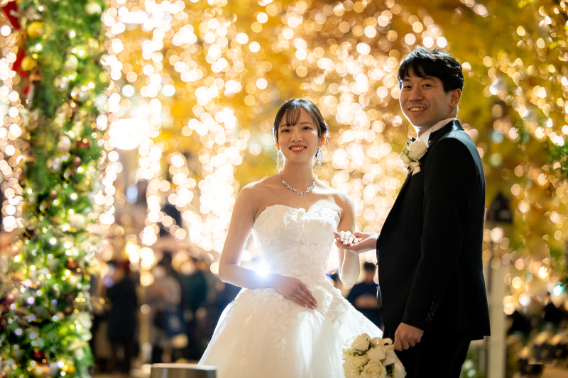 白ドレスにチェンジ♪ ナイト撮影開始!