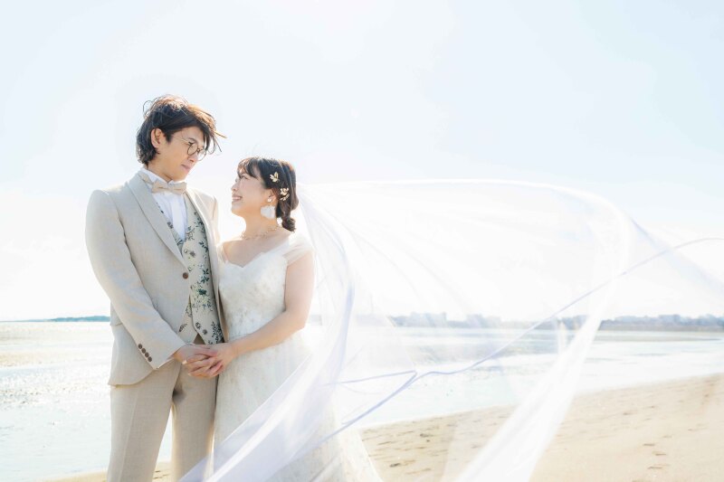 ベールをなびかせた映えショットもおすすめ!