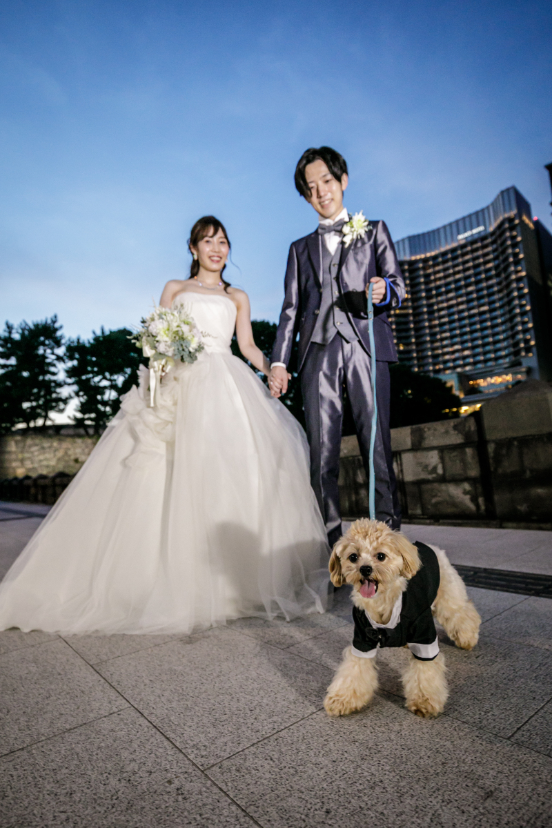 ワンちゃんもしっかりおめかし♪