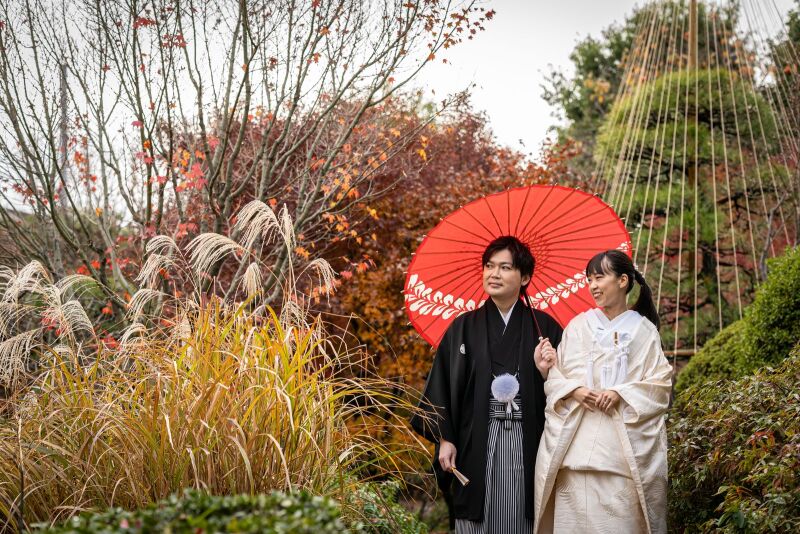 目白庭園で、和装撮影！