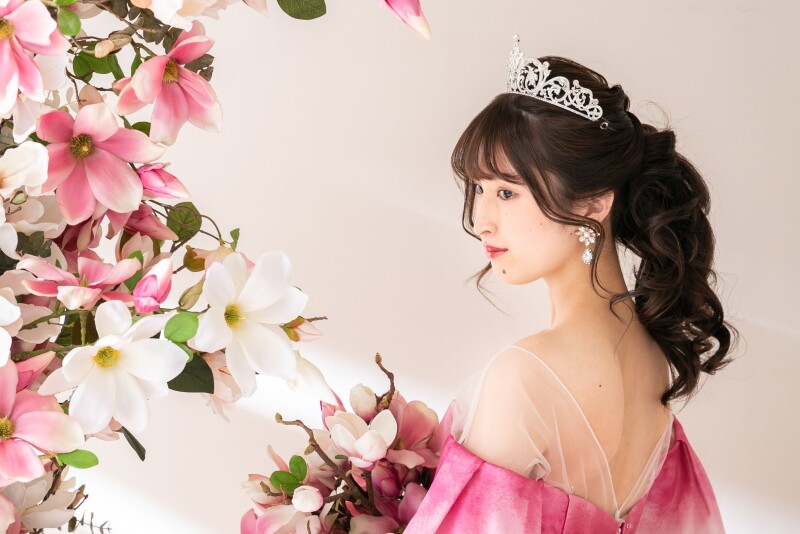 【KIYOKO HATAフォトプラン/スタジオ】ドレスプラン(撮影データ80カット)*お花のスタジオ*事前試着セット!