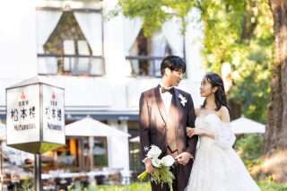 【10名会食付きフォトプラン】歴史あるフランス料理の老舗レストラン｜日比谷公園ロケ✕「日比谷松本楼」＊撮影データ100カット