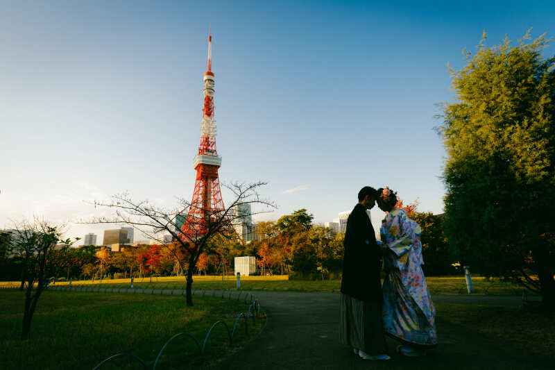 【東京タワー】和装フォトプラン（撮影データ100カット）＊芝公園から臨む絶景ロケーションフォト