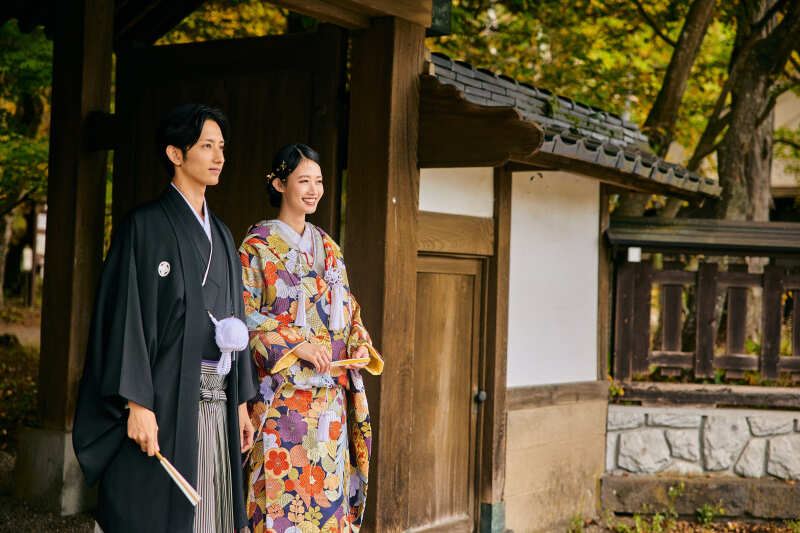 軽井沢ロケーションフォトプラン*100カット*当日完結*湖面の彩りと歴史建築。軽井沢で叶える和装フォトプラン