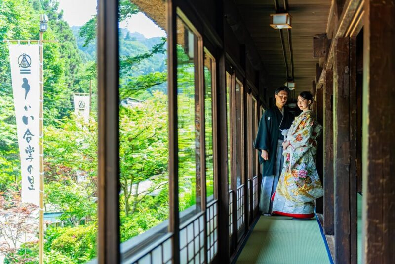 【6名会食付きフォトプラン】名門料亭「うかい鳥山」|1万坪の四季×合掌造りの伝統建築|期間限定 96.2万円→58.3万円