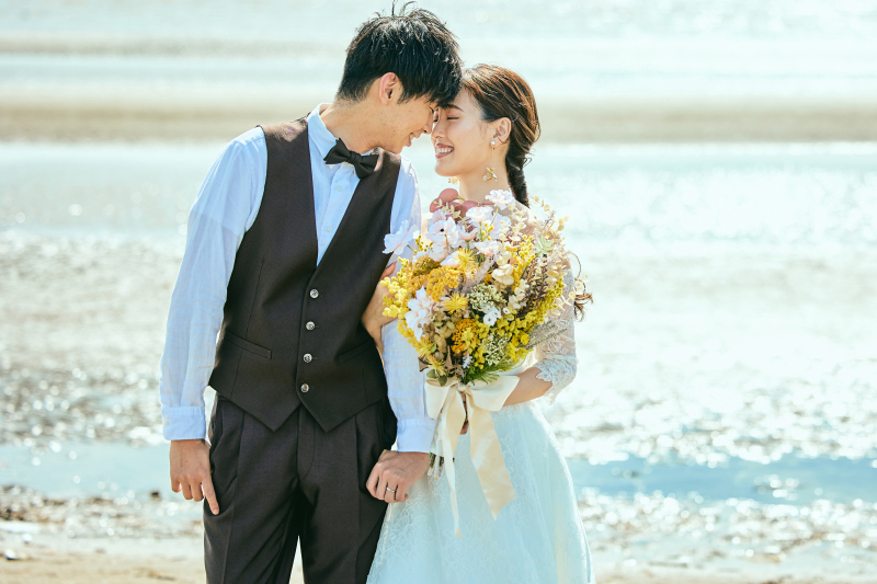 【葛西臨海公園】ドレスフォトプラン*人気のブランドドレスからセレクトOK!海&花畑でナチュラルロケーションフォト*100カット