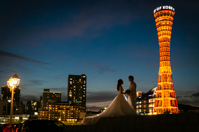 ハーバーでのナイトフォト