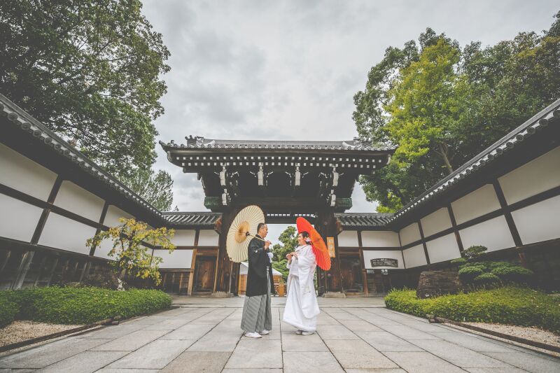 和装にて相楽園撮影