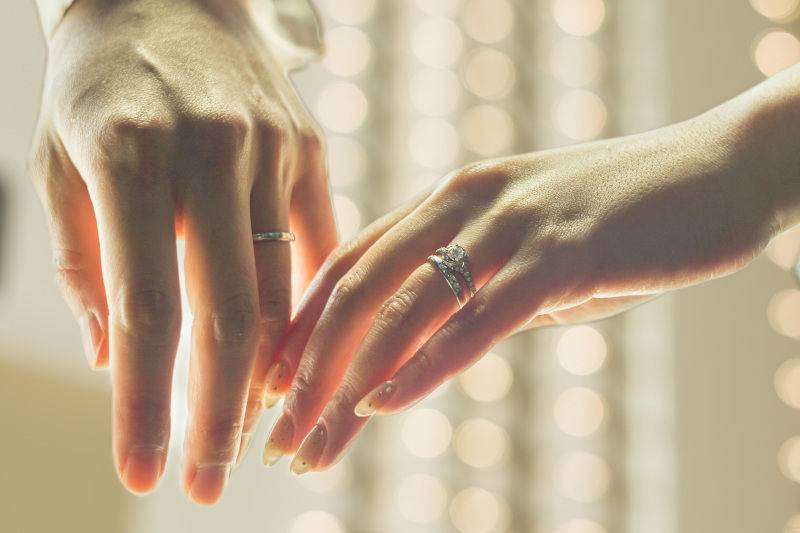 大切な結婚指輪のリングショット♡