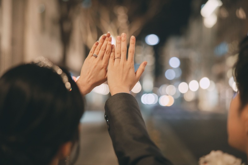 大切な結婚指輪でリングショットも残して♡