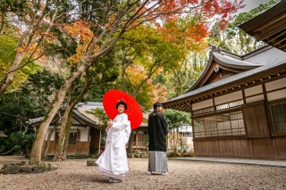 和傘の朱赤が際立ちます