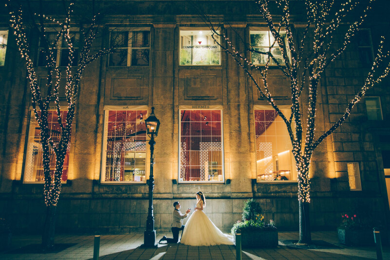 【旧居留地(ナイト)】イルミネーションフォト*ブランドドレスからセレクトできる洋装ロケフォトプラン+データ50カット付