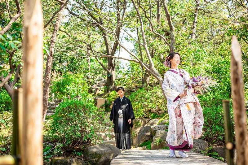 【相楽園】神戸都市公園で唯一の日本庭園*和装ロケーションフォトプラン+50カット撮影データ付き