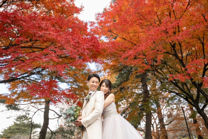 背景一面に広がる紅葉♪