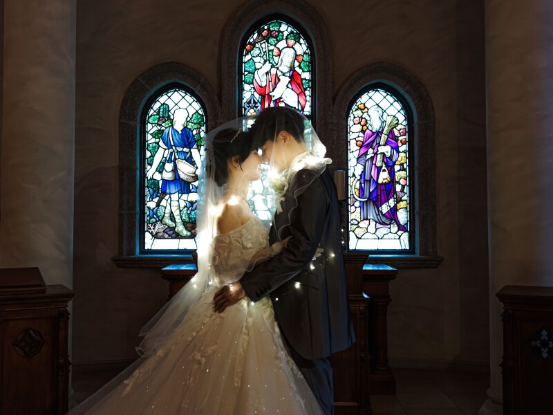 ステンドグラスの映えるチャペル₊˚✧
