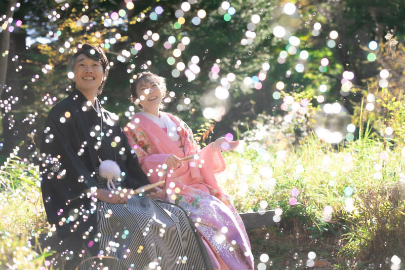 しゃぼん玉が幻想的な1枚に.。〇