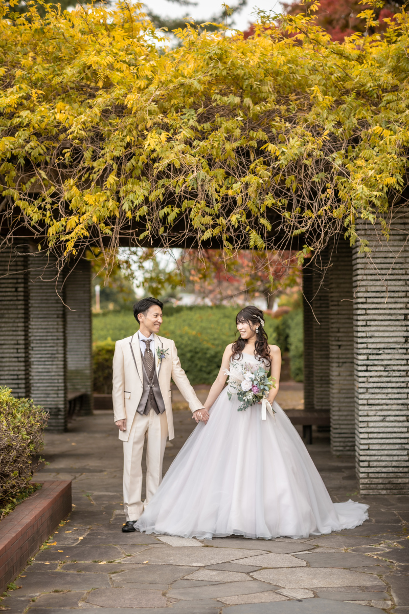 黄色く色づいた蔦の下で♪