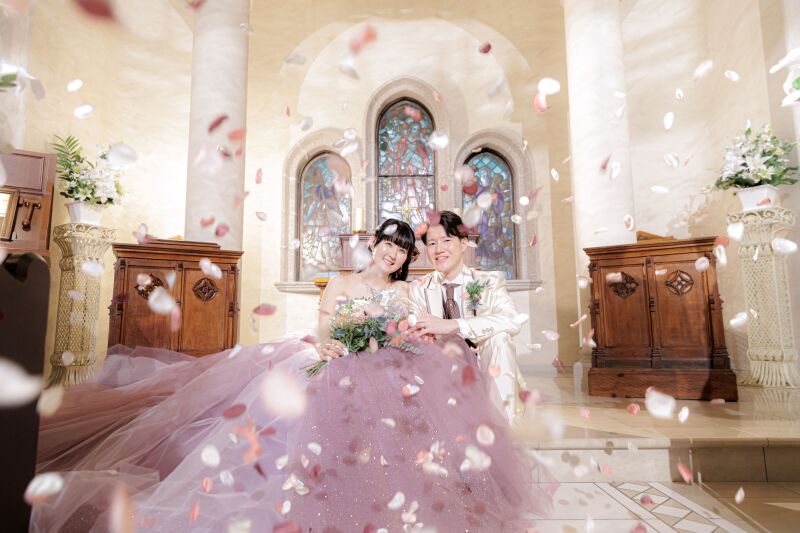 カラードレスで可愛らしいお写真も✿*ﾟ