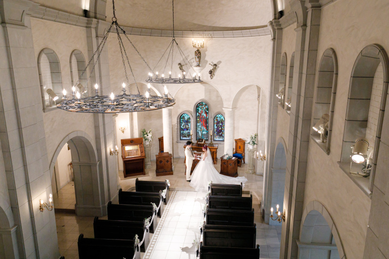 チャペルでの挙式風撮影からスタート♪