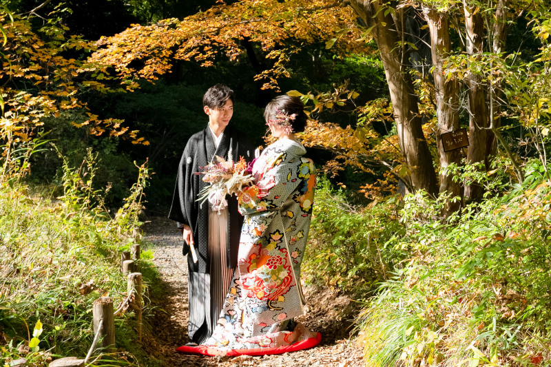 秋限定の人気企画《紅葉フォトキャンペーン》¥118,800 → ¥96,800(税込)*和装基本プラン*データ50cut付