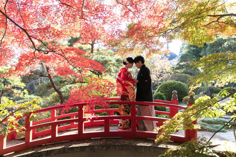秋限定の人気企画《紅葉フォトキャンペーン》¥118,800 → ¥96,800(税込)*和装基本プラン*データ50cut付