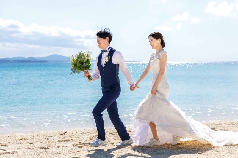 沖縄フォトプラン　＊ビーチ＆ガーデン70カット　＊クチュールナオコ仙台店で試着OK