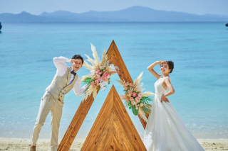 沖縄フォトプラン　＊ビーチ＆ガーデン70カット　＊クチュールナオコ仙台店で試着OK