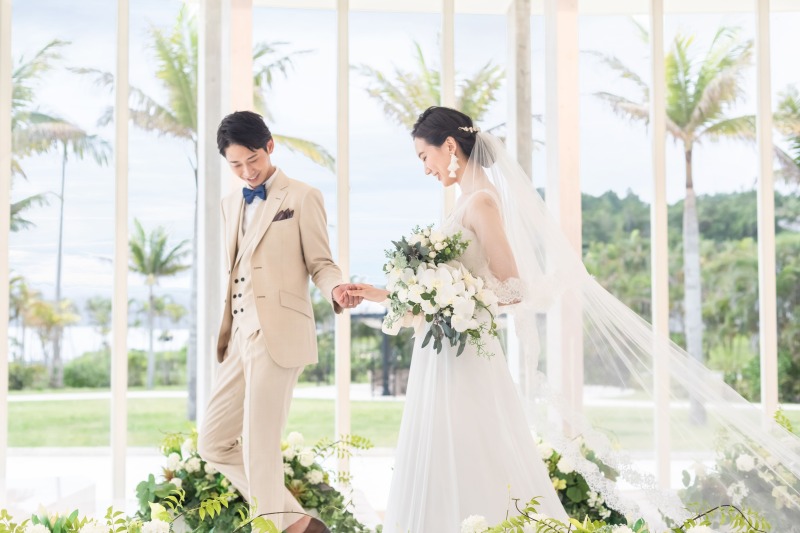沖縄☆フォトウエディング【チャペル+ビーチ&ガーデン】衣裳+ヘアメイク+撮影データ70cut