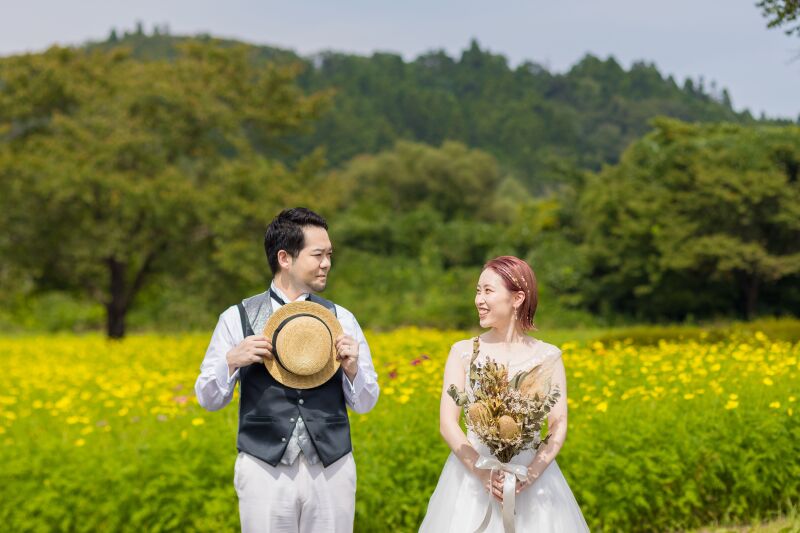 貸切チャペル＋ナチュラルロケーション｜洋装2点フォトプラン＊データ100カット込み
