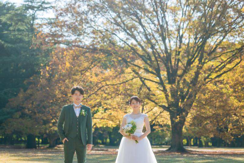 紅葉に囲まれて