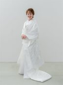 白1037 枝垂れ桜に鶴 