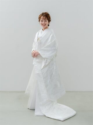 白1037 枝垂れ桜に鶴 